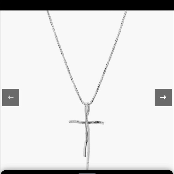 Organic Cross Pendant Necklace - Picture 6 of 8